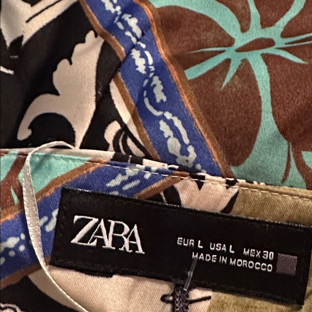 Zara dress maxi Multicolor Halter printed satin effect - Picture 7 of 10